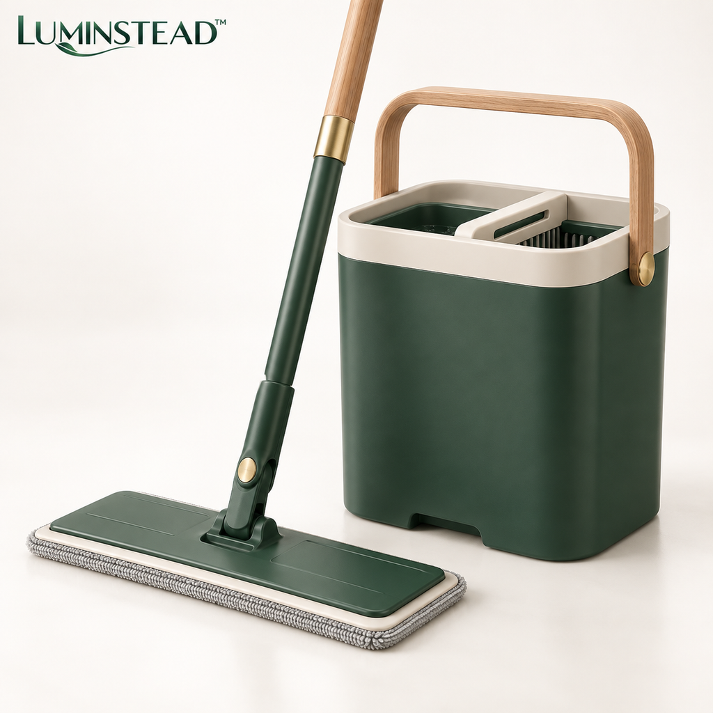 LUMINSTEAD™ Self-Wringing Flat Mop and Bucket Set
