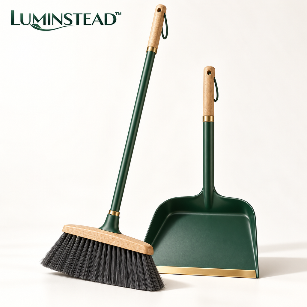 LUMINSTEAD™ Angled Broom and Upright Dustpan Set