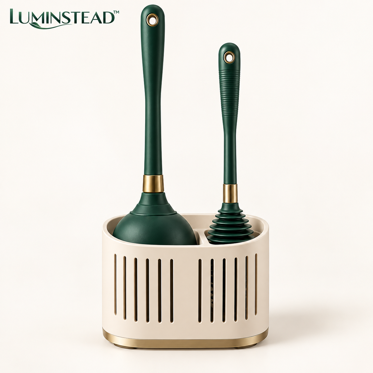 LUMINSTEAD™ Plunger and Drain Clearing Tool Set with Holder