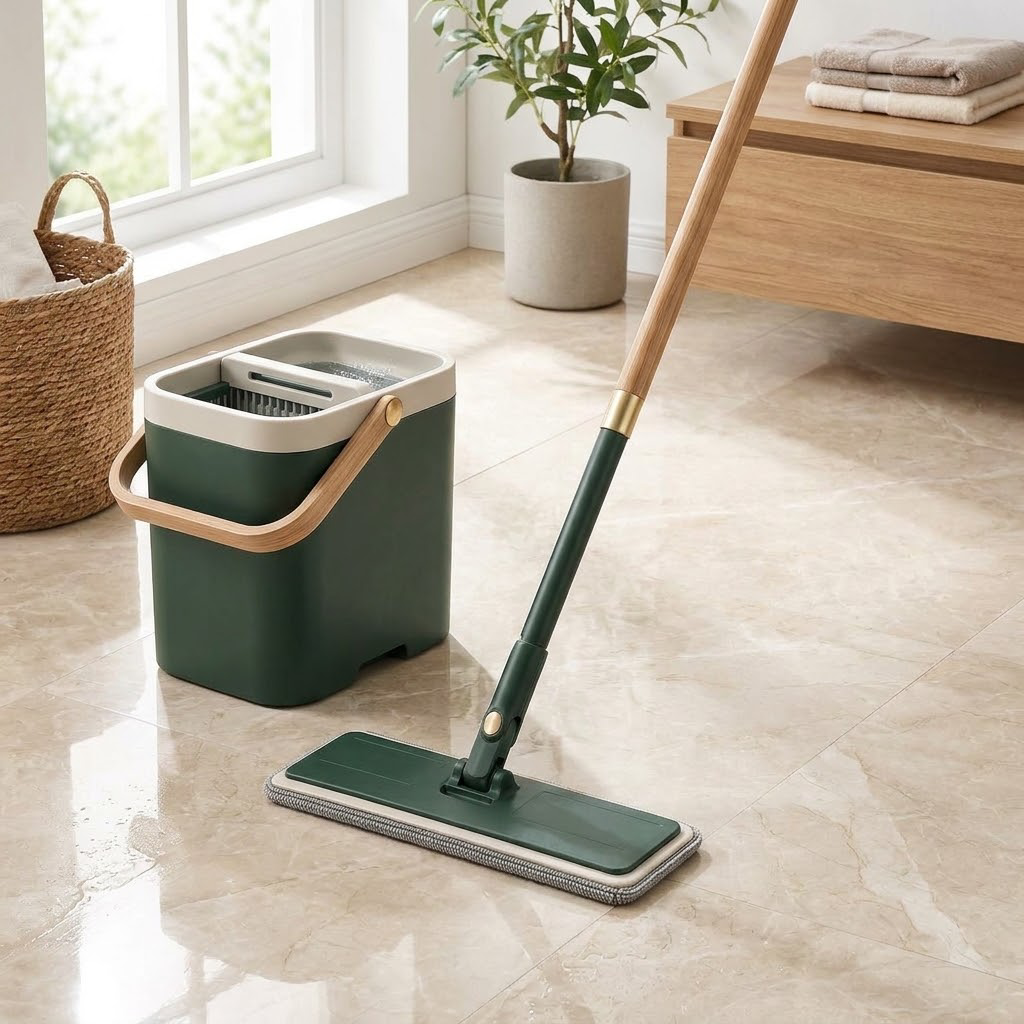LUMINSTEAD™ Self-Wringing Flat Mop and Bucket Set