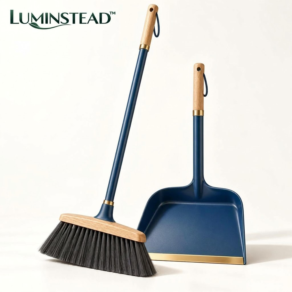 LUMINSTEAD™ Angled Broom and Upright Dustpan Set