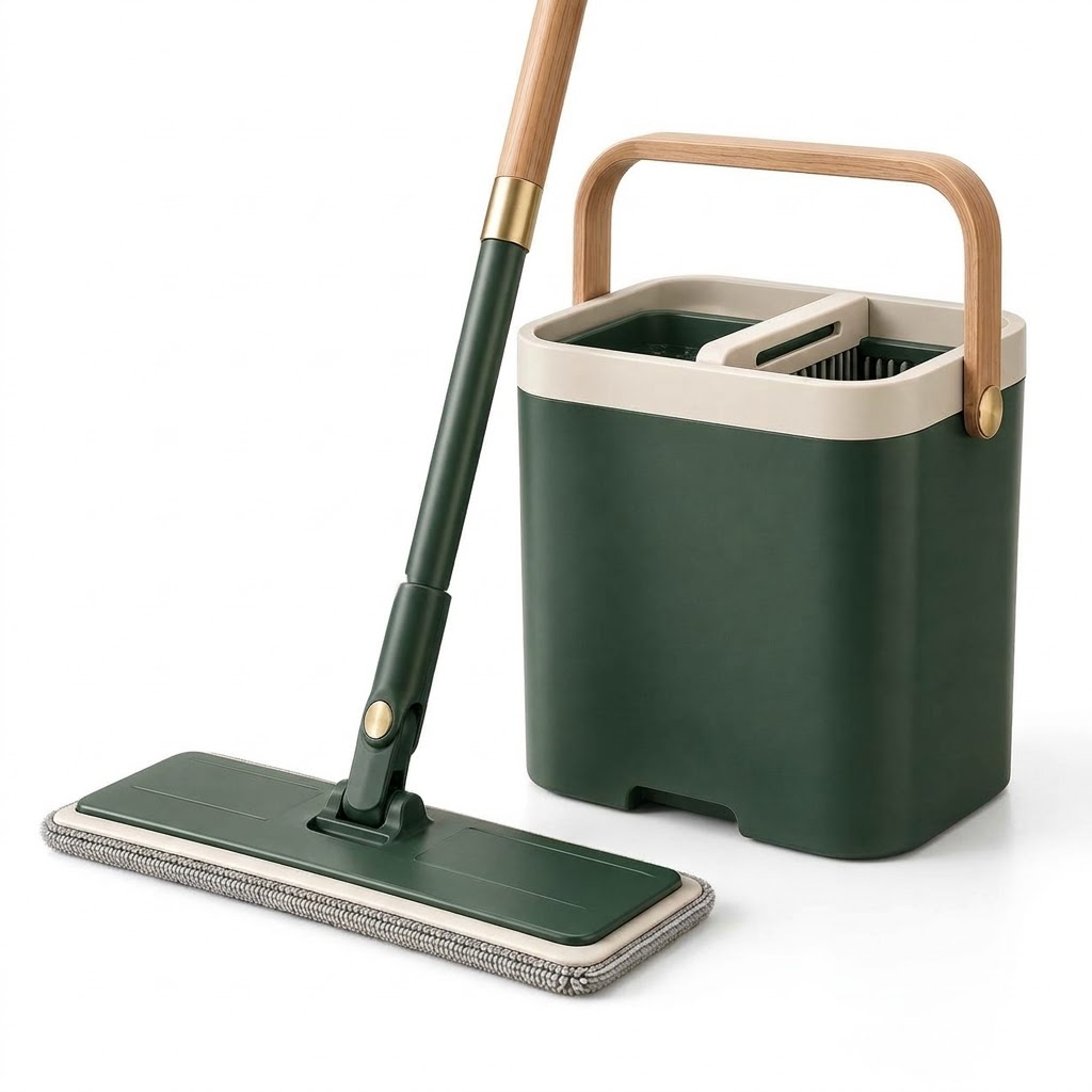LUMINSTEAD™ Self-Wringing Flat Mop and Bucket Set