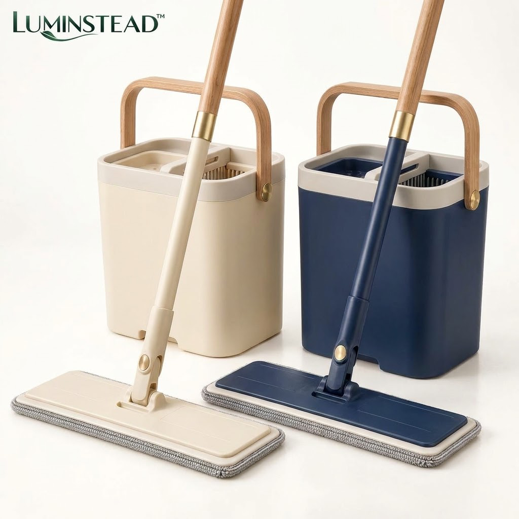 LUMINSTEAD™ Self-Wringing Flat Mop and Bucket Set